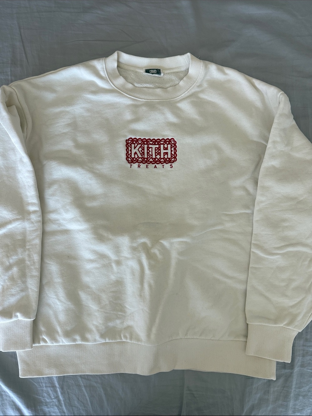 Kith White Crewneck with Red 'KITH Treats' Logo